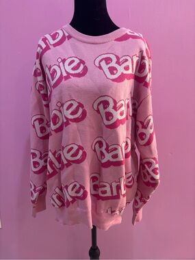 Barbie Pink Logo Knit Pullover